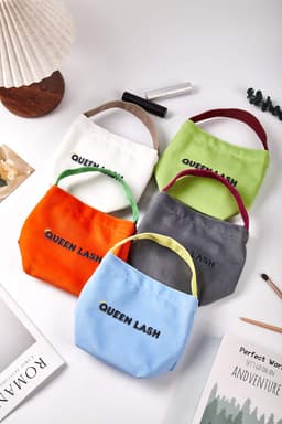 Mini Tote Bags | 9 x 7inch | Mini Tote Shopping Bag with Pocket Handle Heavy Duty Reusable thumbnail 1